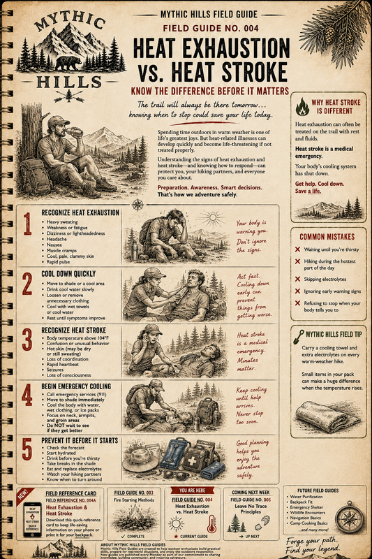 Mythic Hills Field Guide #004: Heat Exhaustion VS Heat Stroke