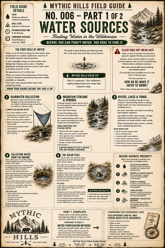 Field Guide #006 Part-1: Water sources