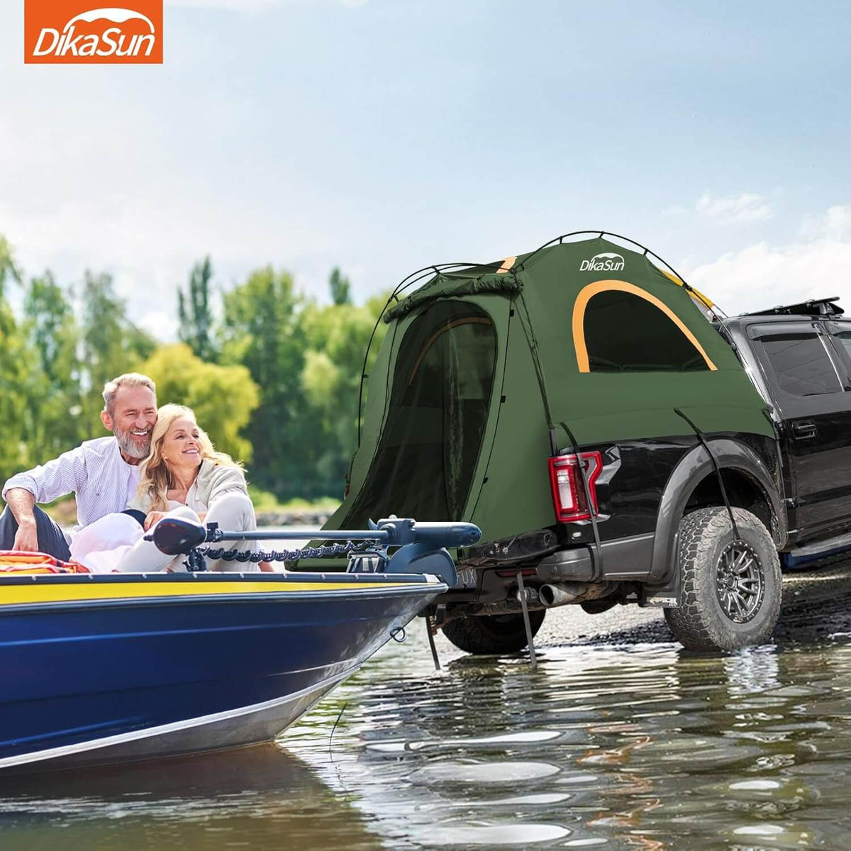 5.5-6.7ft Easy Setup Pickup Truck Bed Tent,Green
