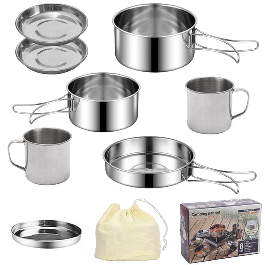 Stainless Steel 8pc Cookware Set