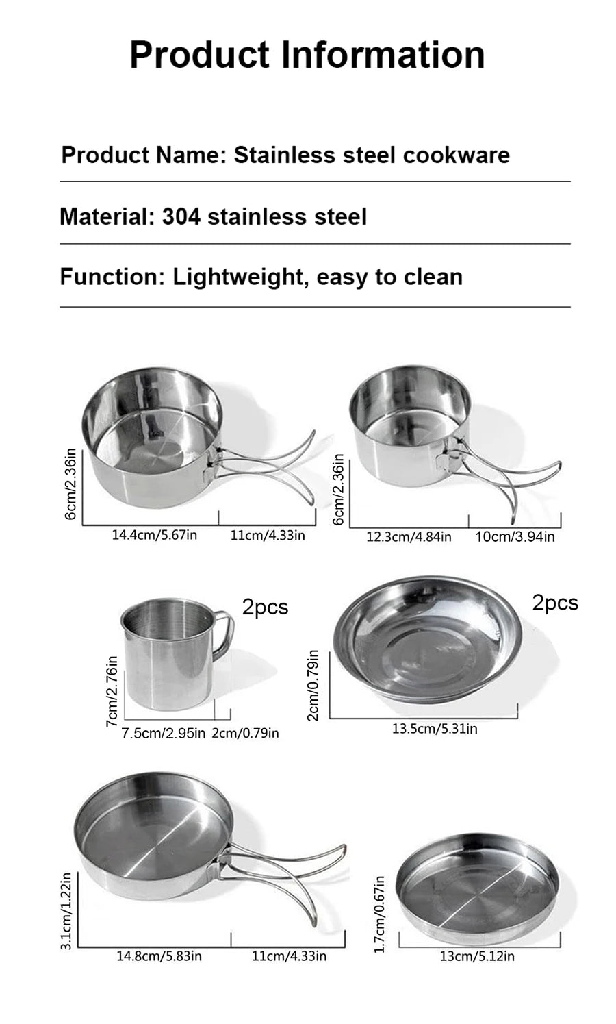 Stainless Steel 8pc Cookware Set