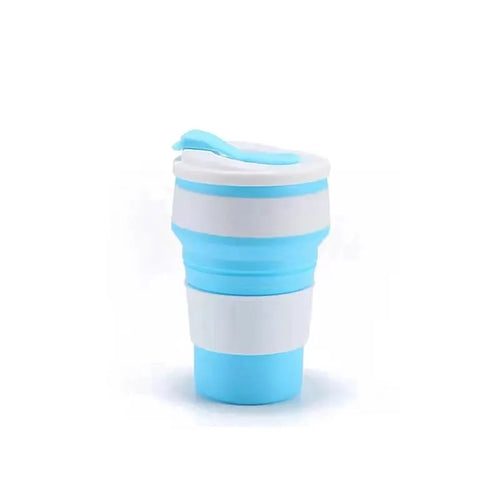 12 Oz Reusable Silicone Collapsible Cups with Lid for Camping 350ml