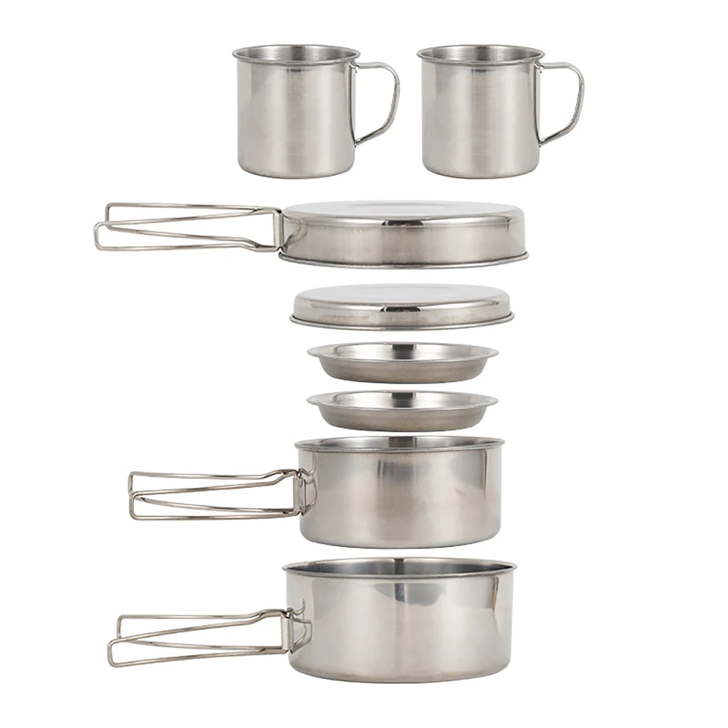 8pcs Camping Cookware Mess Kit