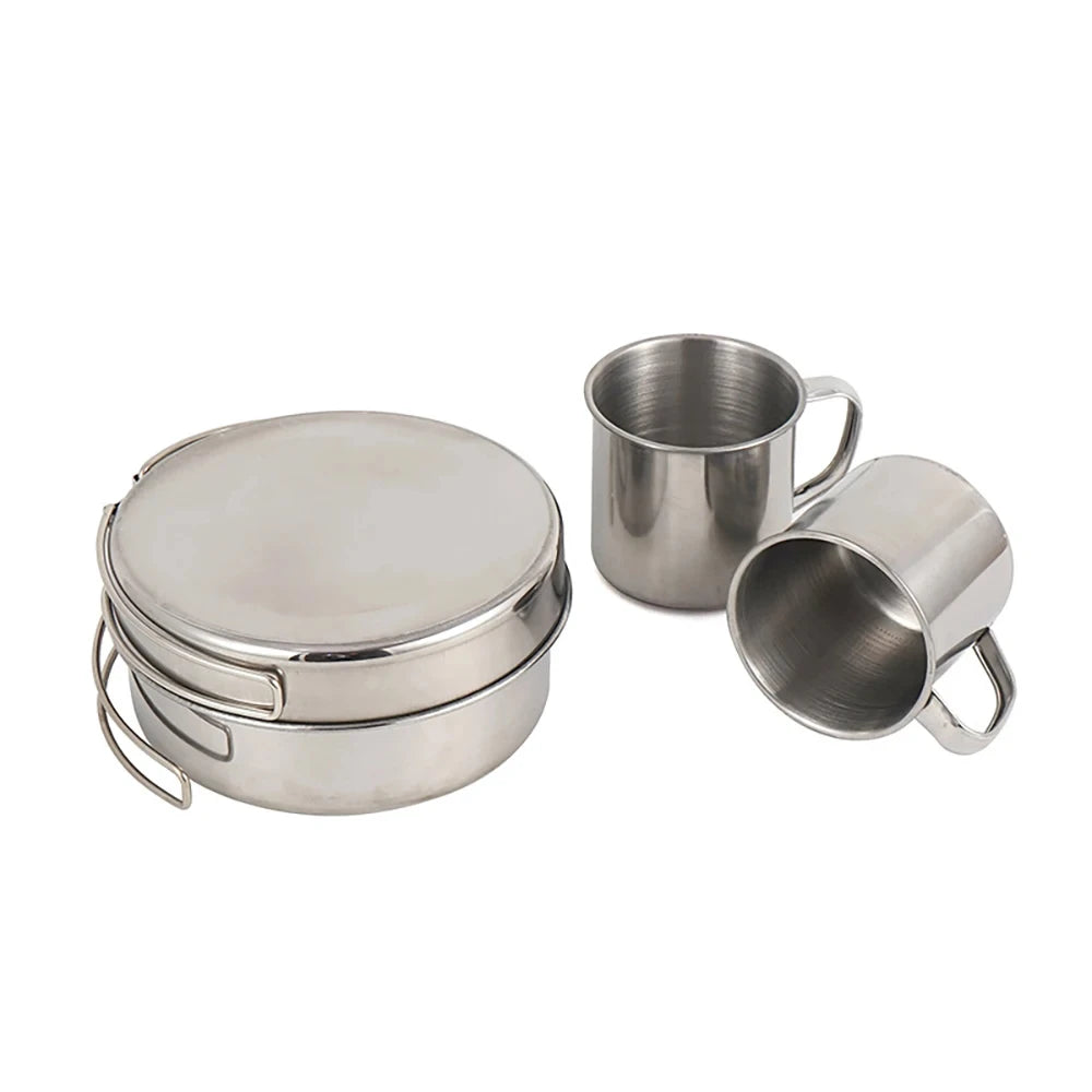 8pcs Camping Cookware Mess Kit