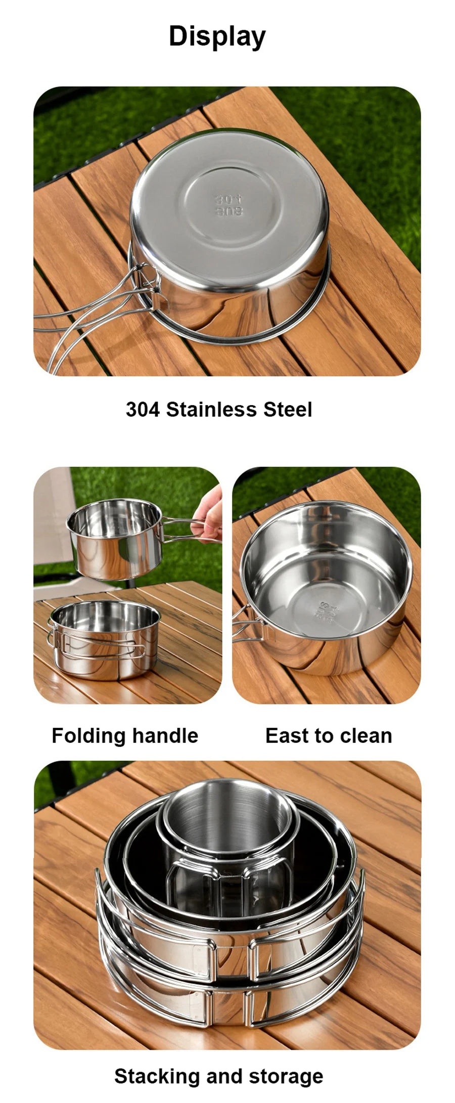 Stainless Steel 8pc Cookware Set