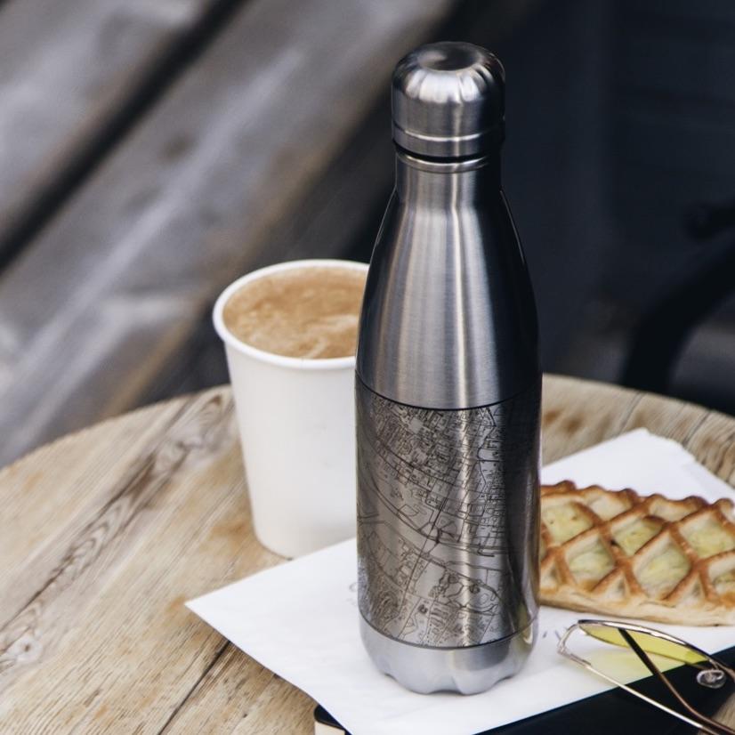 Grand Teton National Park - Wyoming Map Insulated Bottle