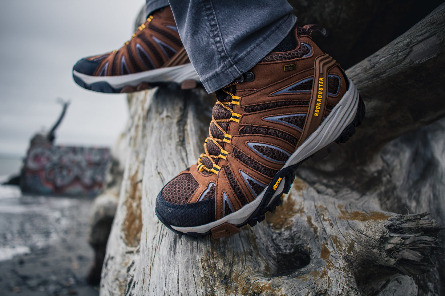 ROCKROOSTER Bedrock Brown Waterproof Hiking Boots with VIBRAM®